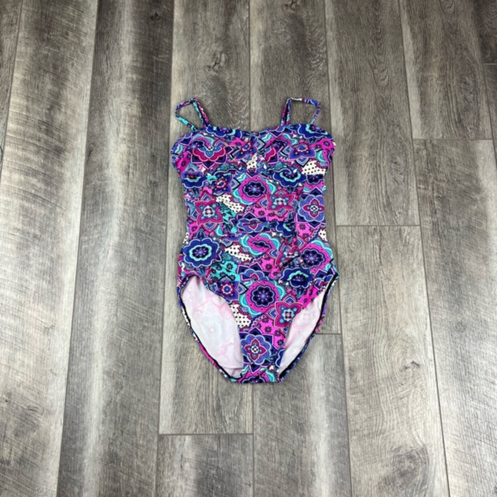 Assets By Spanx Purple One‎ Piece Swimsuit